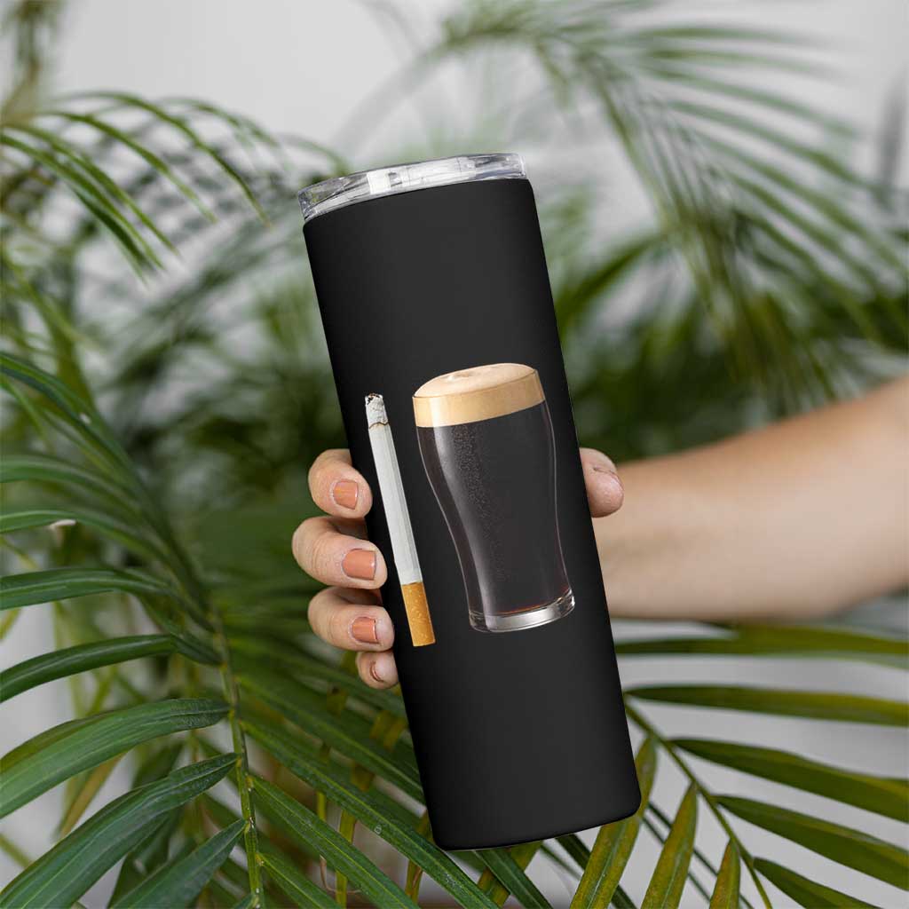 Irish Shamrock Beer Smoking Pub Drinking Humor Skinny Tumbler