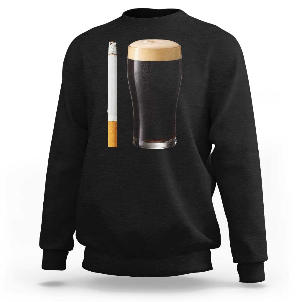 Irish Shamrock Beer Smoking Pub Drinking Humor Sweatshirt