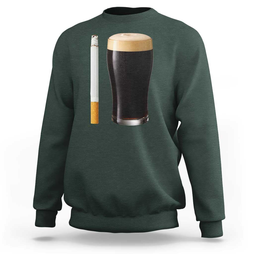 Irish Shamrock Beer Smoking Pub Drinking Humor Sweatshirt