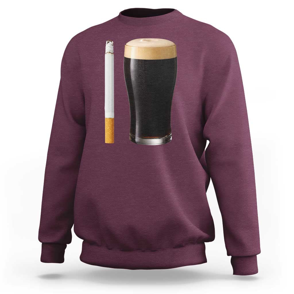 Irish Shamrock Beer Smoking Pub Drinking Humor Sweatshirt