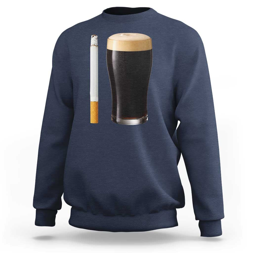 Irish Shamrock Beer Smoking Pub Drinking Humor Sweatshirt
