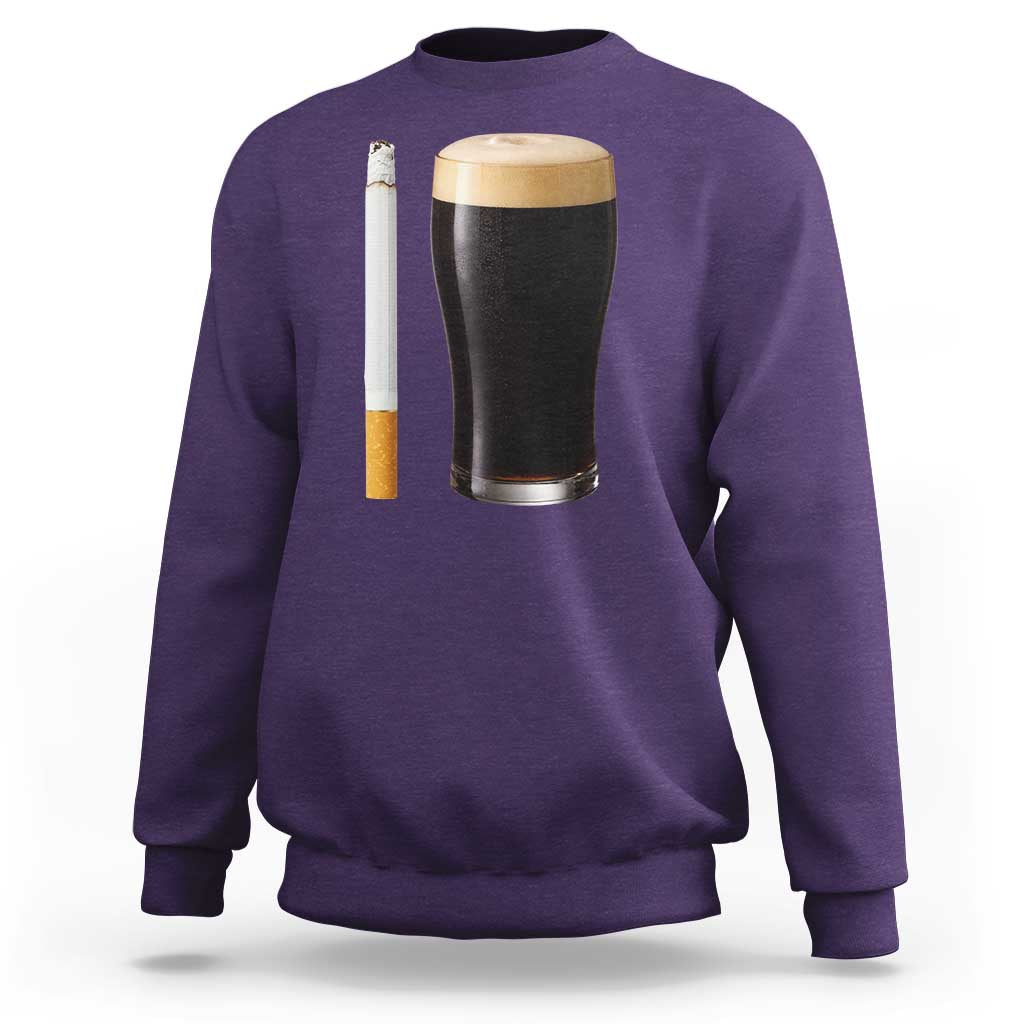 Irish Shamrock Beer Smoking Pub Drinking Humor Sweatshirt