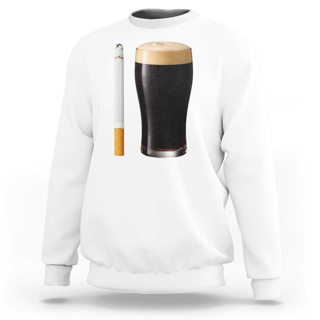 Irish Shamrock Beer Smoking Pub Drinking Humor Sweatshirt
