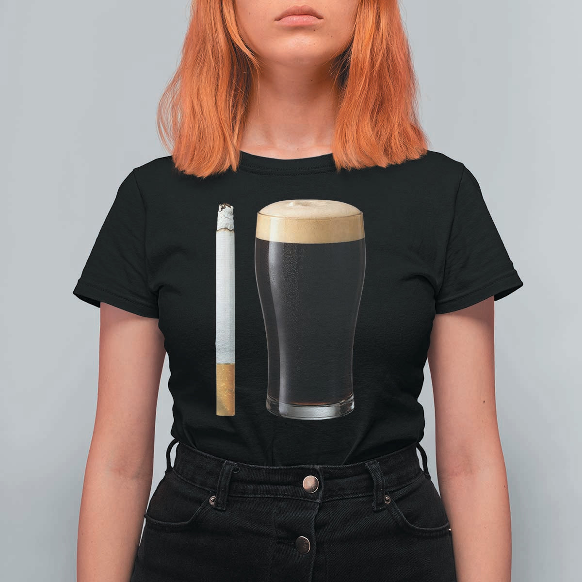 Irish Shamrock Beer Smoking Pub Drinking Humor T Shirt For Women