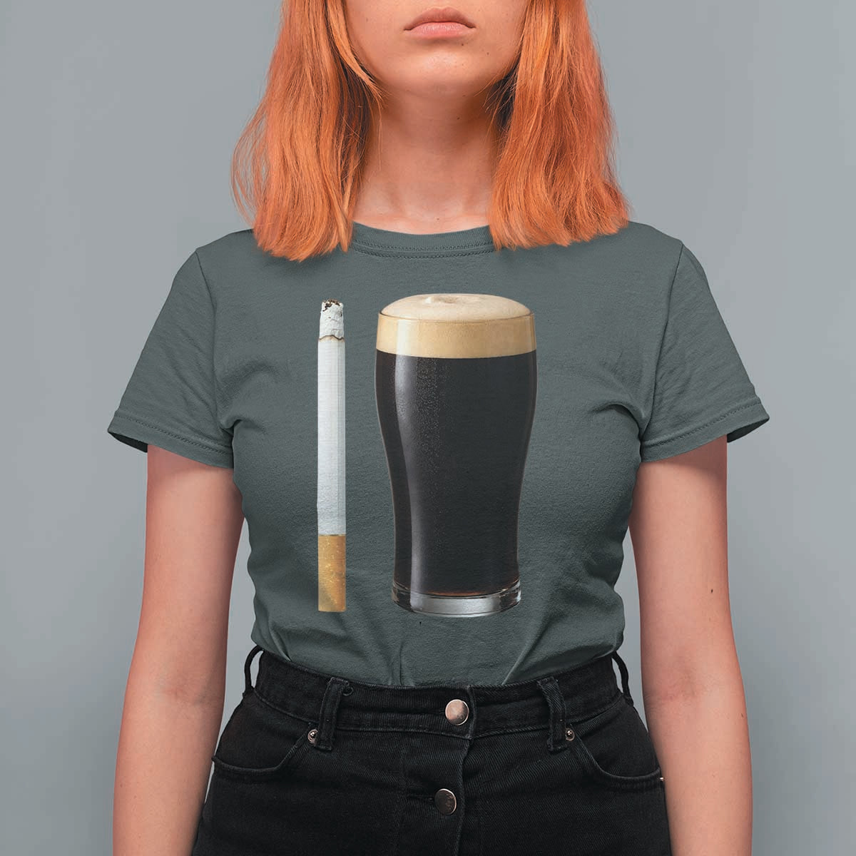 Irish Shamrock Beer Smoking Pub Drinking Humor T Shirt For Women