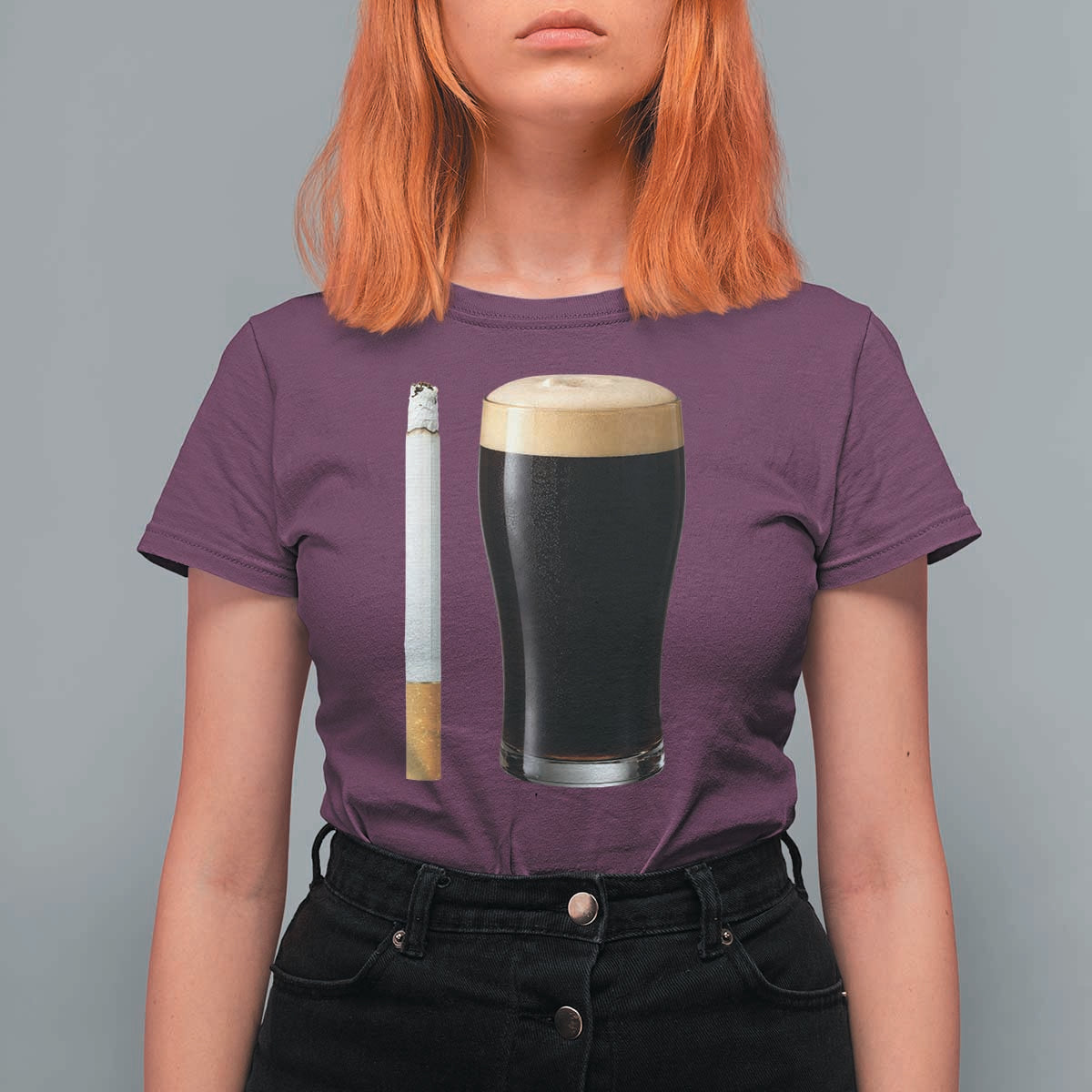 Irish Shamrock Beer Smoking Pub Drinking Humor T Shirt For Women