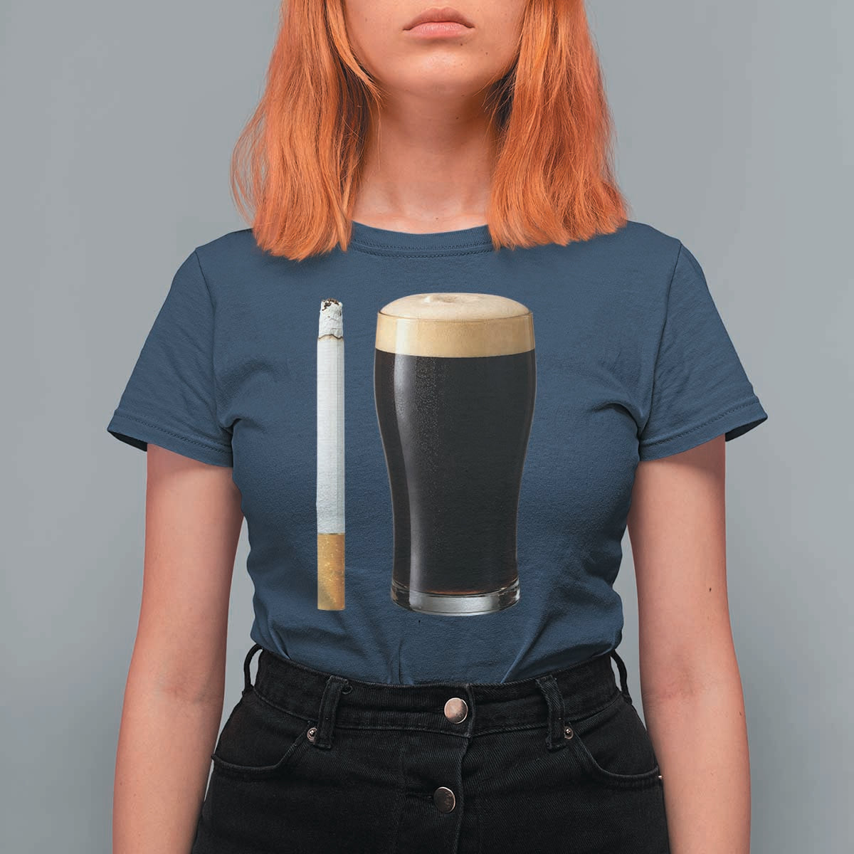 Irish Shamrock Beer Smoking Pub Drinking Humor T Shirt For Women