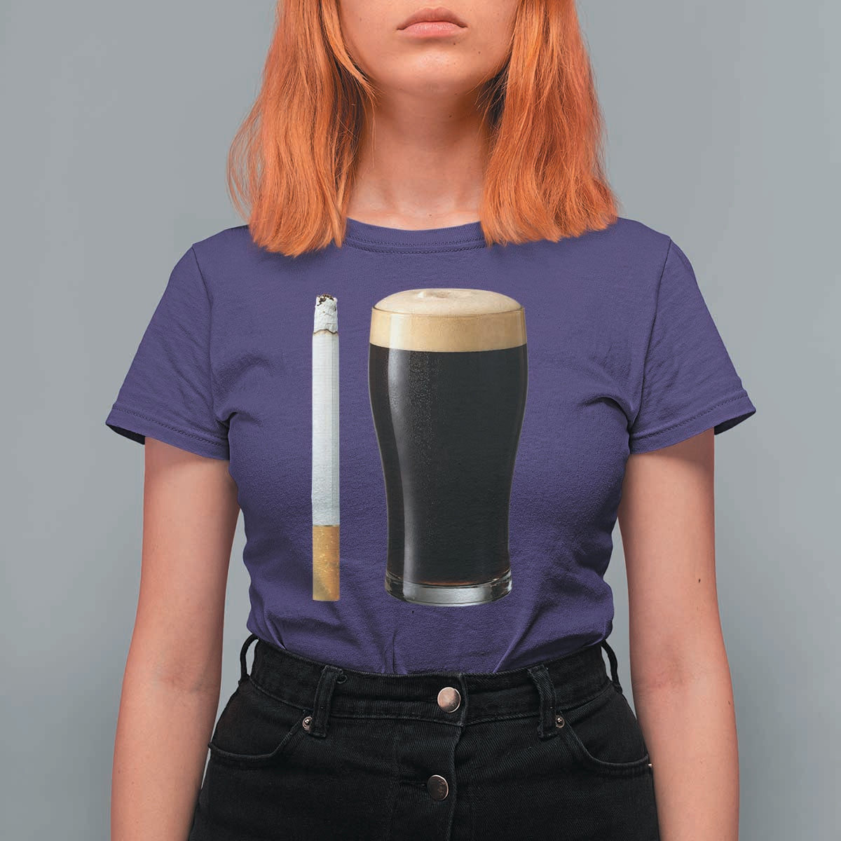 Irish Shamrock Beer Smoking Pub Drinking Humor T Shirt For Women