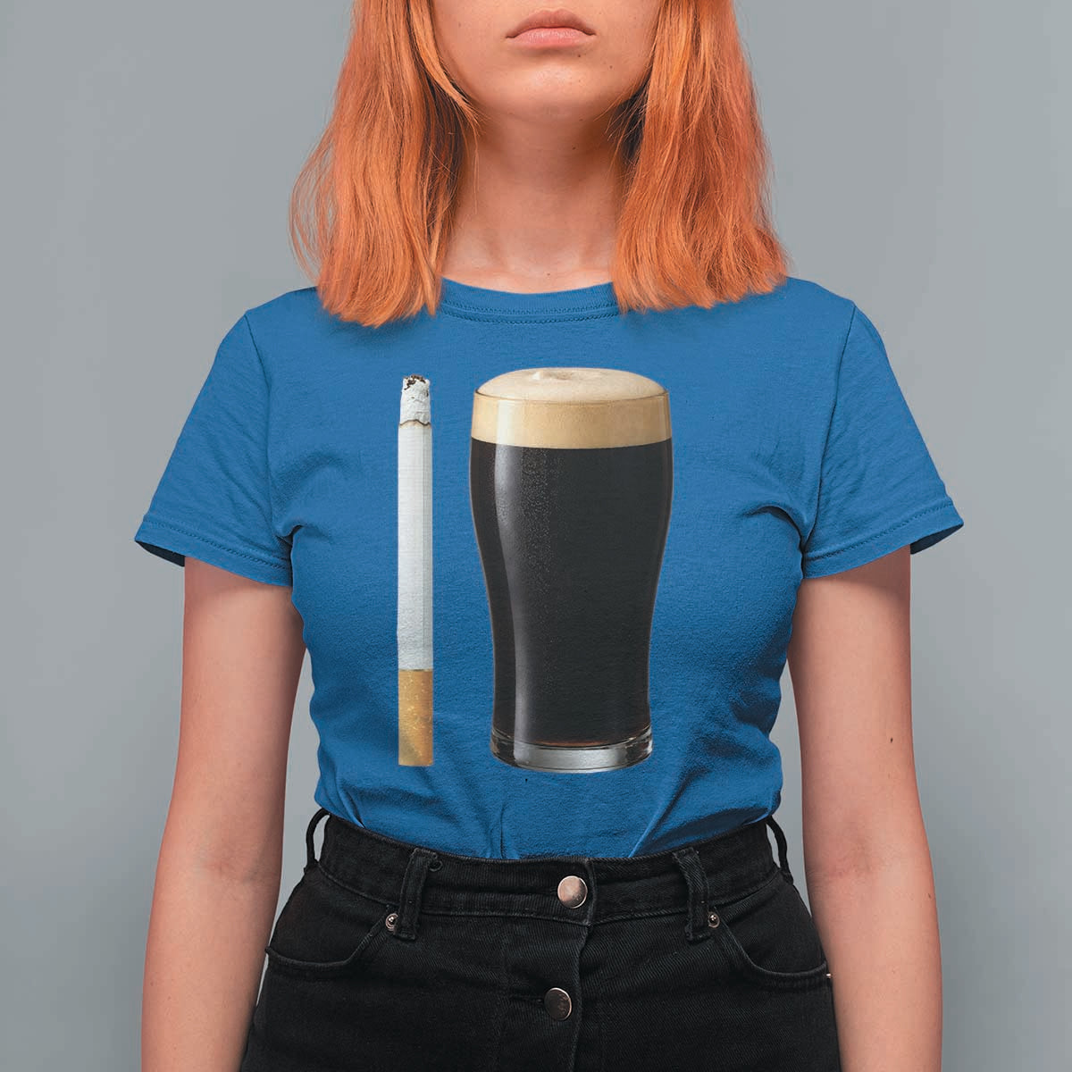 Irish Shamrock Beer Smoking Pub Drinking Humor T Shirt For Women