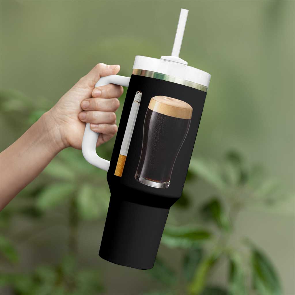 Irish Shamrock Beer Smoking Pub Drinking Humor Tumbler With Handle