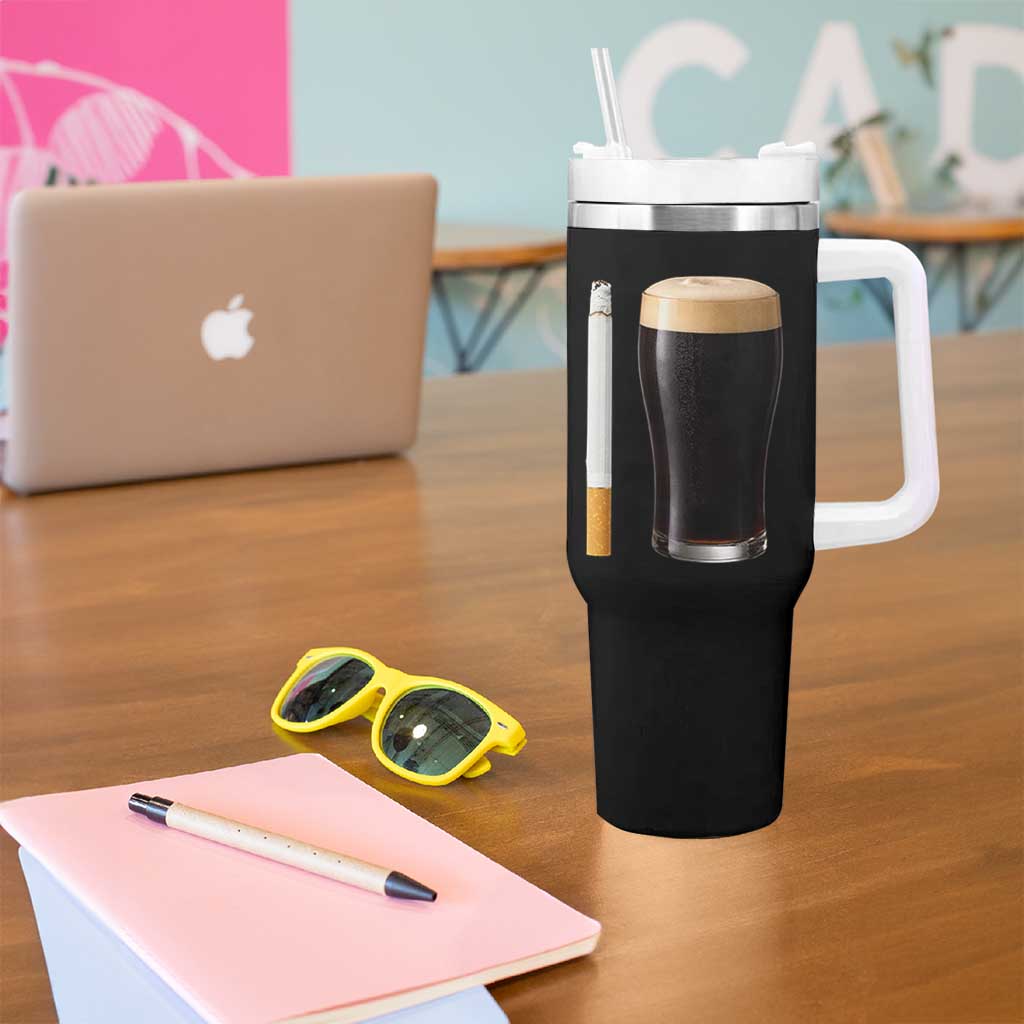 Irish Shamrock Beer Smoking Pub Drinking Humor Tumbler With Handle