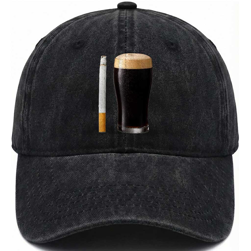Irish Shamrock Beer Smoking Pub Drinking Humor Washed Cotton Baseball Cap