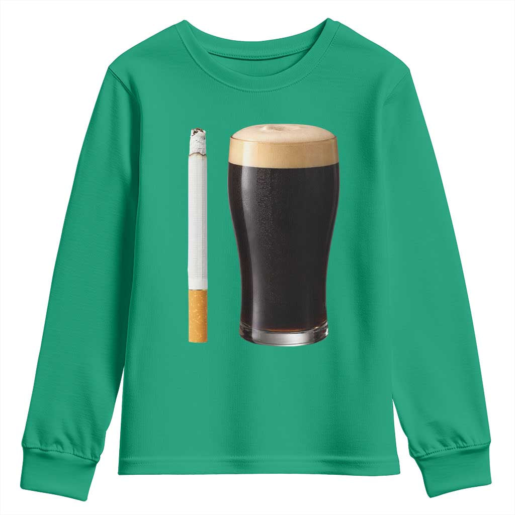Irish Shamrock Beer Smoking Pub Drinking Humor Youth Sweatshirt