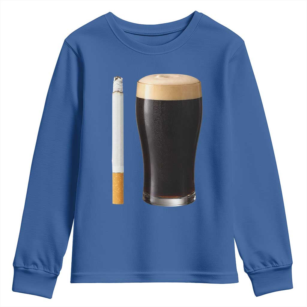 Irish Shamrock Beer Smoking Pub Drinking Humor Youth Sweatshirt