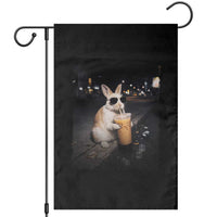 Funny Bunny Drinking Iced Coffee Garden Flag Animal Meme Viral Internet