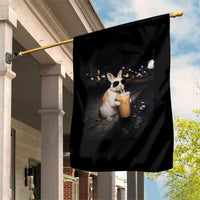 Funny Bunny Drinking Iced Coffee Garden Flag Animal Meme Viral Internet