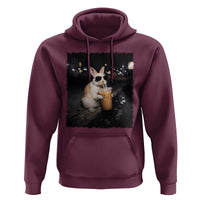 Funny Bunny Drinking Iced Coffee Hoodie Animal Meme Viral Internet