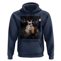 Funny Bunny Drinking Iced Coffee Hoodie Animal Meme Viral Internet