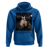 Funny Bunny Drinking Iced Coffee Hoodie Animal Meme Viral Internet