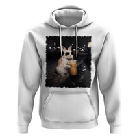 Funny Bunny Drinking Iced Coffee Hoodie Animal Meme Viral Internet