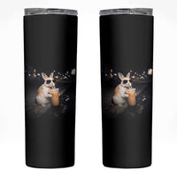 Funny Bunny Drinking Iced Coffee Skinny Tumbler Animal Meme Viral Internet