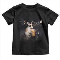 Funny Bunny Drinking Iced Coffee Toddler T Shirt Animal Meme Viral Internet