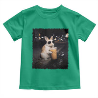 Funny Bunny Drinking Iced Coffee Toddler T Shirt Animal Meme Viral Internet