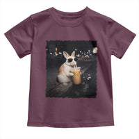 Funny Bunny Drinking Iced Coffee Toddler T Shirt Animal Meme Viral Internet
