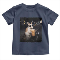 Funny Bunny Drinking Iced Coffee Toddler T Shirt Animal Meme Viral Internet