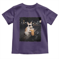 Funny Bunny Drinking Iced Coffee Toddler T Shirt Animal Meme Viral Internet