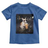 Funny Bunny Drinking Iced Coffee Toddler T Shirt Animal Meme Viral Internet