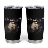 Funny Bunny Drinking Iced Coffee Tumbler Cup Animal Meme Viral Internet