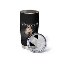 Funny Bunny Drinking Iced Coffee Tumbler Cup Animal Meme Viral Internet
