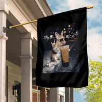 Funny Bunny Drinking Diet Coke Garden Flag Vintage 90s Graphic Meme