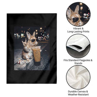 Funny Bunny Drinking Diet Coke Garden Flag Vintage 90s Graphic Meme