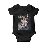 Funny Bunny Drinking Diet Coke Baby Onesie Vintage 90s Graphic Meme