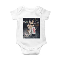 Funny Bunny Drinking Diet Coke Baby Onesie Vintage 90s Graphic Meme