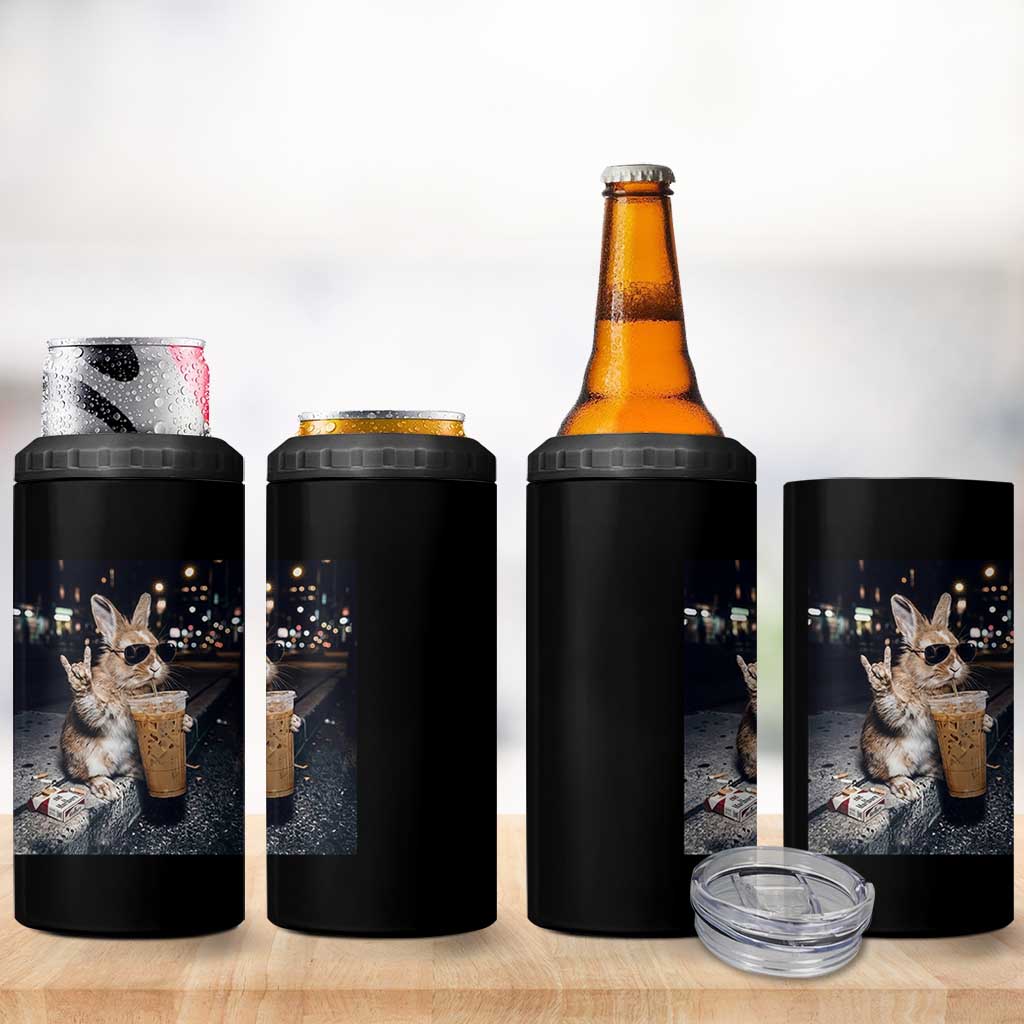 Funny Bunny Drinking Diet Coke 4 in 1 Can Cooler Tumbler Vintage 90s Graphic Meme