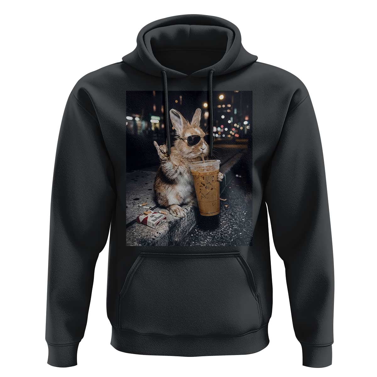 Funny Bunny Drinking Diet Coke Hoodie Vintage 90s Graphic Meme