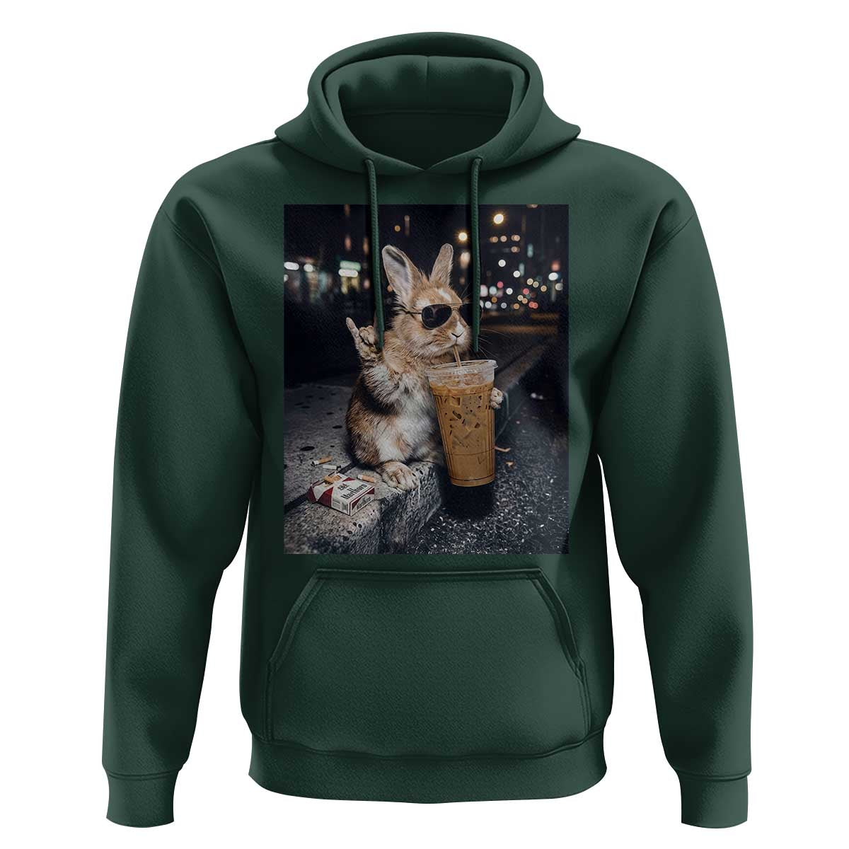 Funny Bunny Drinking Diet Coke Hoodie Vintage 90s Graphic Meme