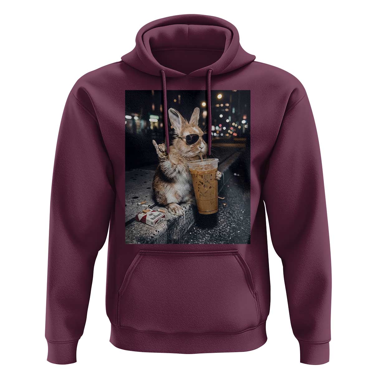 Funny Bunny Drinking Diet Coke Hoodie Vintage 90s Graphic Meme