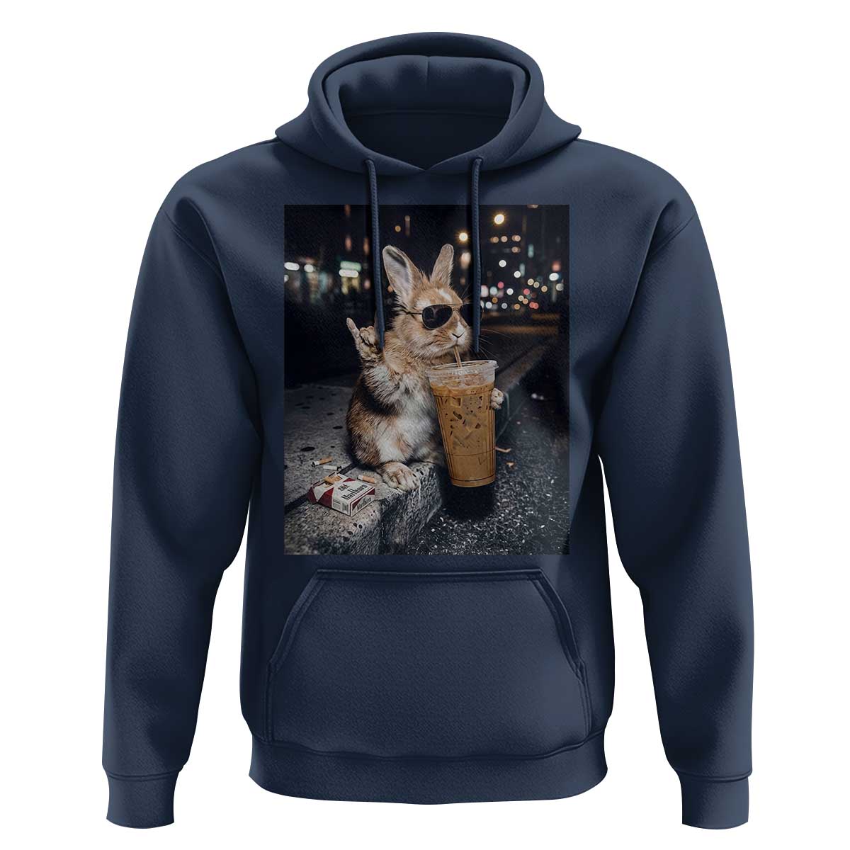 Funny Bunny Drinking Diet Coke Hoodie Vintage 90s Graphic Meme