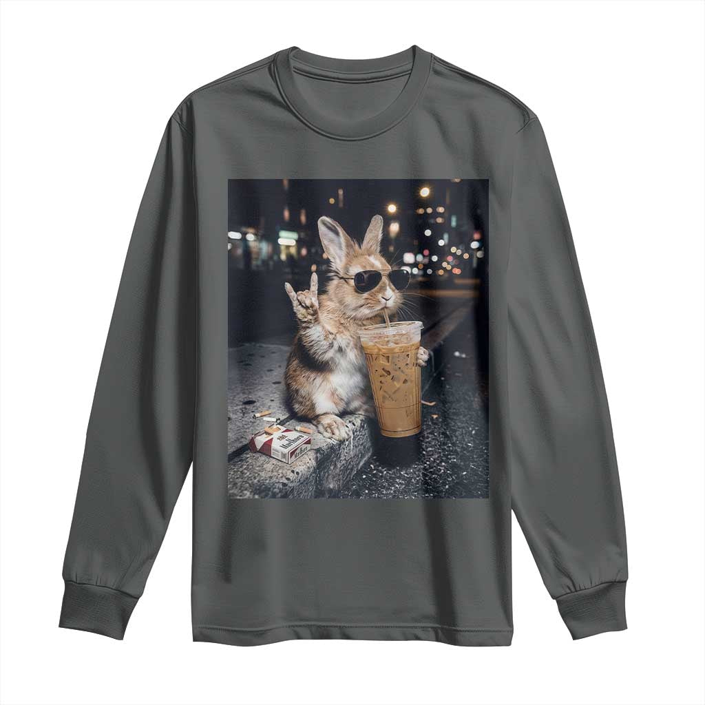 Funny Bunny Drinking Diet Coke Long Sleeve Shirt Vintage 90s Graphic Meme