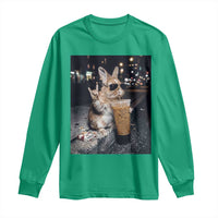 Funny Bunny Drinking Diet Coke Long Sleeve Shirt Vintage 90s Graphic Meme