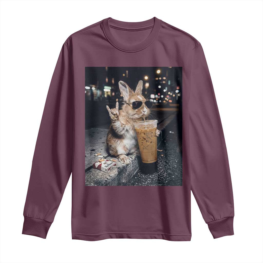 Funny Bunny Drinking Diet Coke Long Sleeve Shirt Vintage 90s Graphic Meme