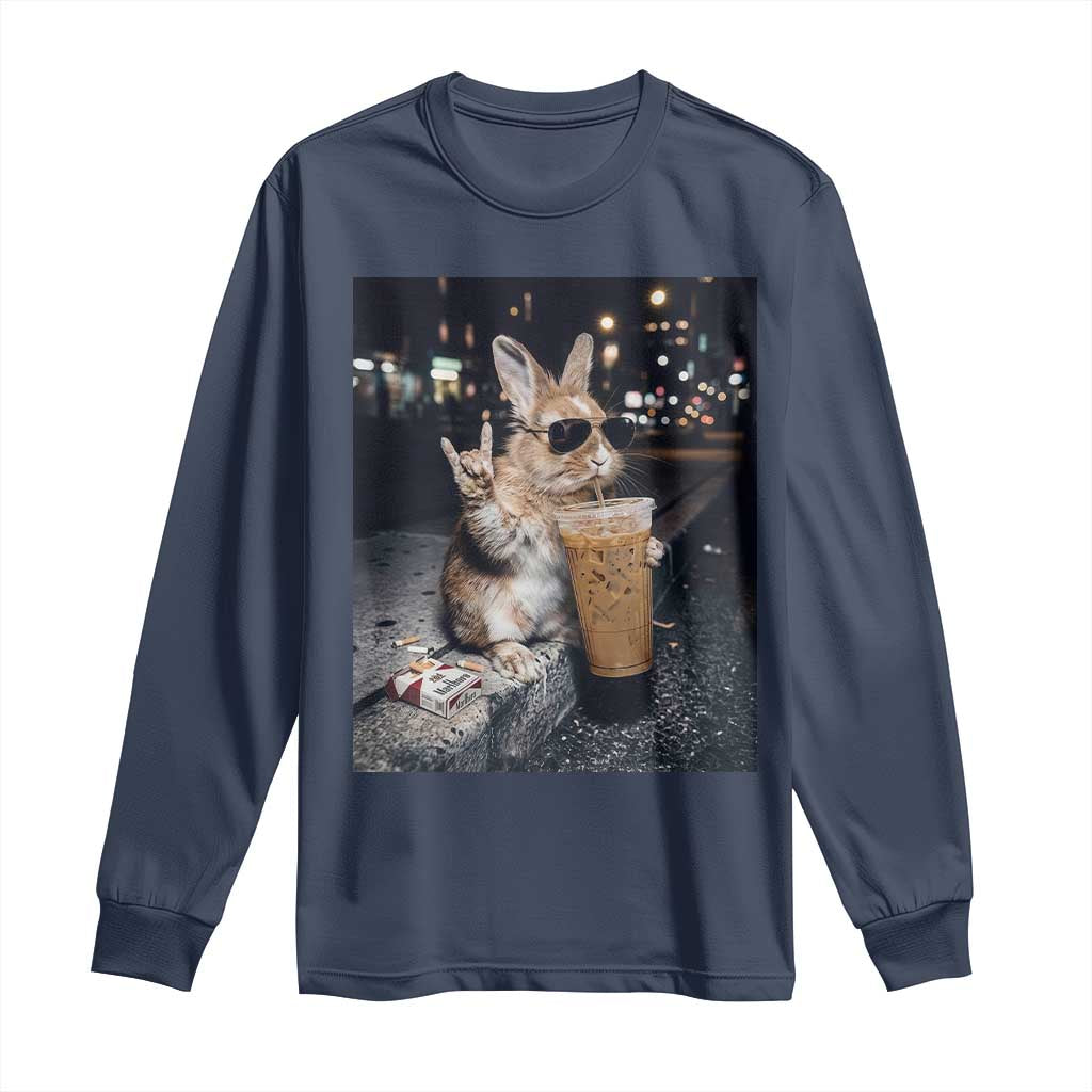 Funny Bunny Drinking Diet Coke Long Sleeve Shirt Vintage 90s Graphic Meme