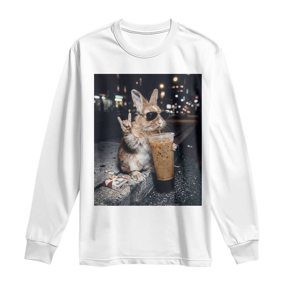 Funny Bunny Drinking Diet Coke Long Sleeve Shirt Vintage 90s Graphic Meme