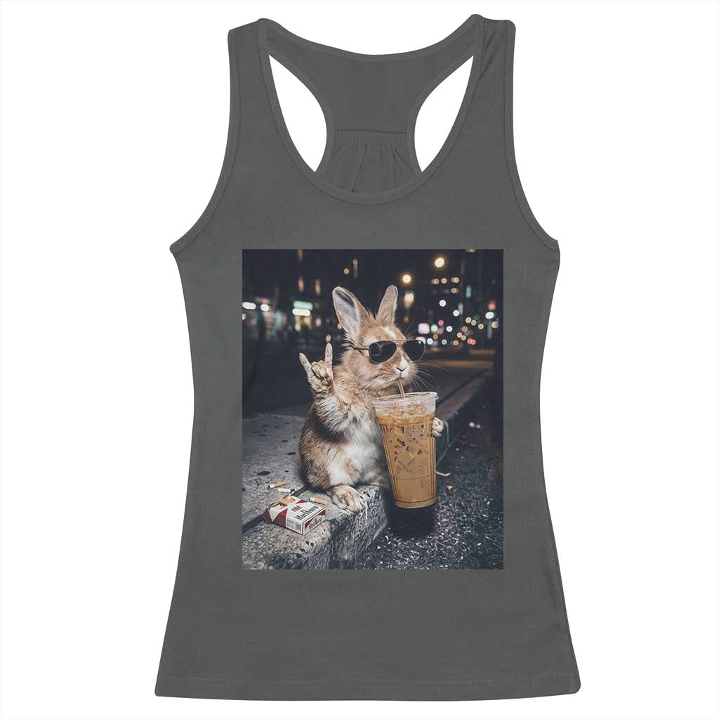 Funny Bunny Drinking Diet Coke Racerback Tank Top Vintage 90s Graphic Meme