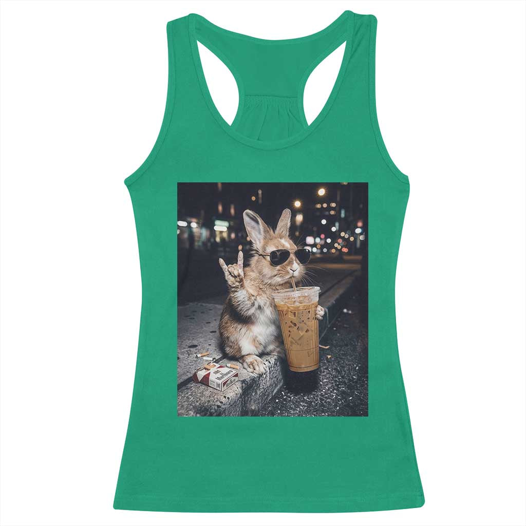 Funny Bunny Drinking Diet Coke Racerback Tank Top Vintage 90s Graphic Meme