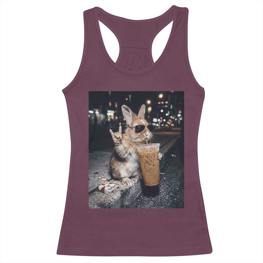 Funny Bunny Drinking Diet Coke Racerback Tank Top Vintage 90s Graphic Meme